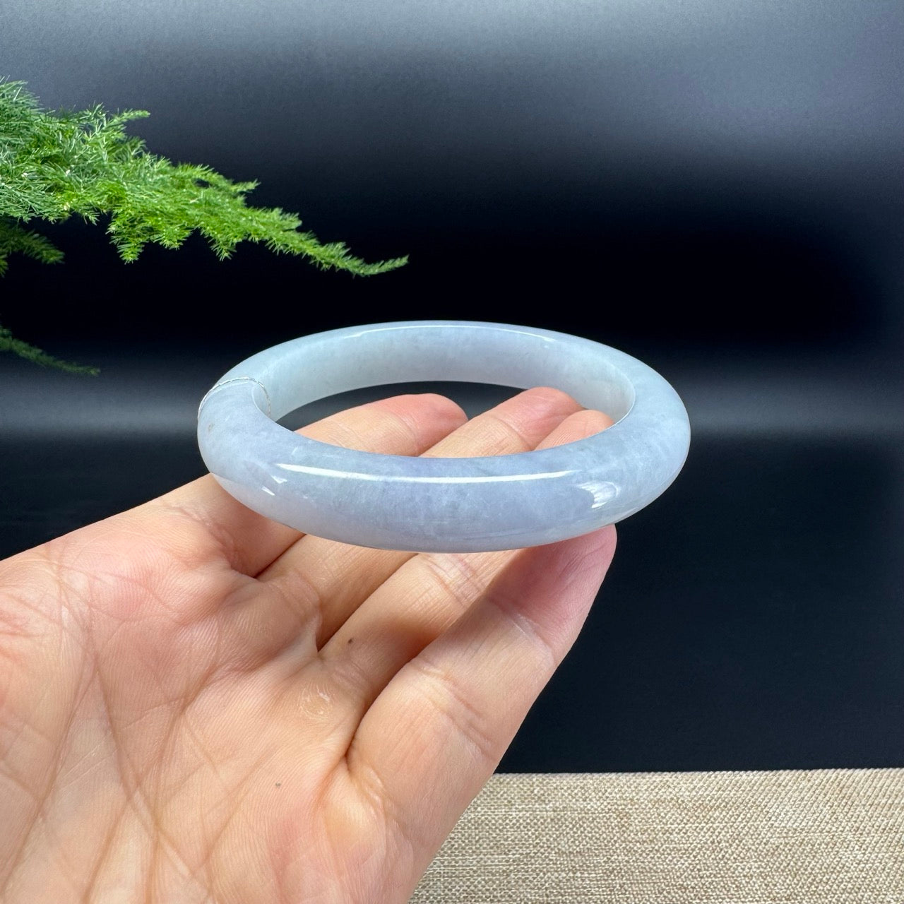 Genuine Burmese Lavender Green Jade Jadeite Bangle Bracelet (62.6mm)