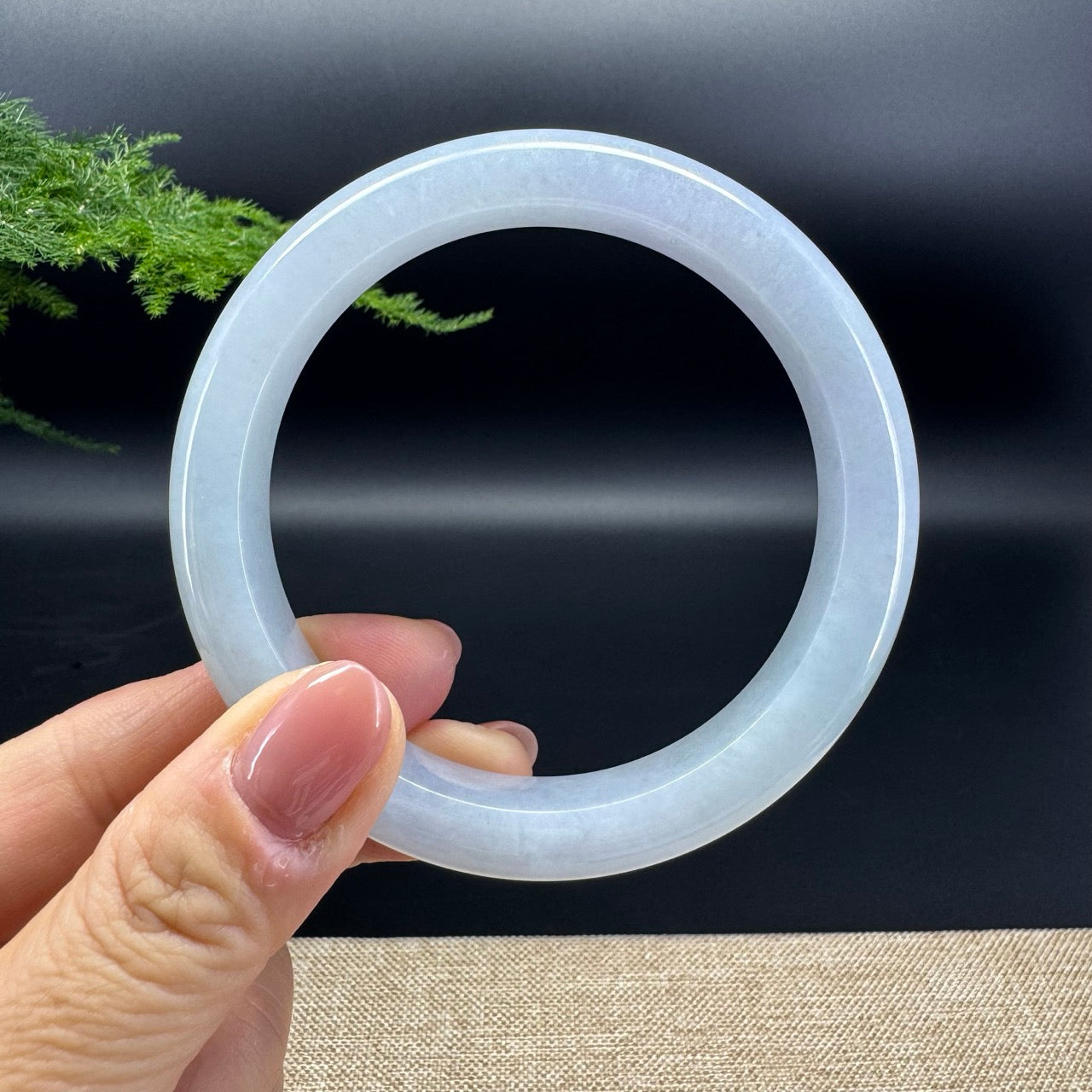 Genuine Burmese Lavender Green Jade Jadeite Bangle Bracelet (62.6mm)