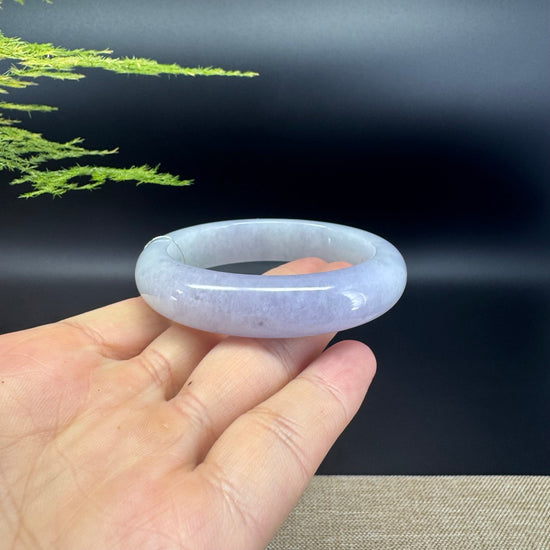 Genuine Burmese Lavender Green Jade Jadeite Bangle Bracelet (52.4mm)