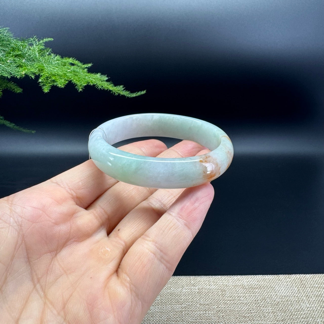 Genuine Burmese Yellow Green Jade Jadeite Bangle Bracelet ( 54.4*48.6mm )