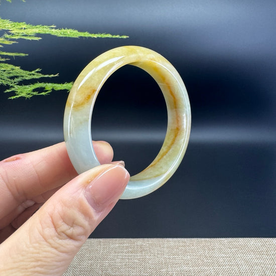Genuine Burmese Yellow Green Jade Jadeite Bangle Bracelet ( 52.3mm )
