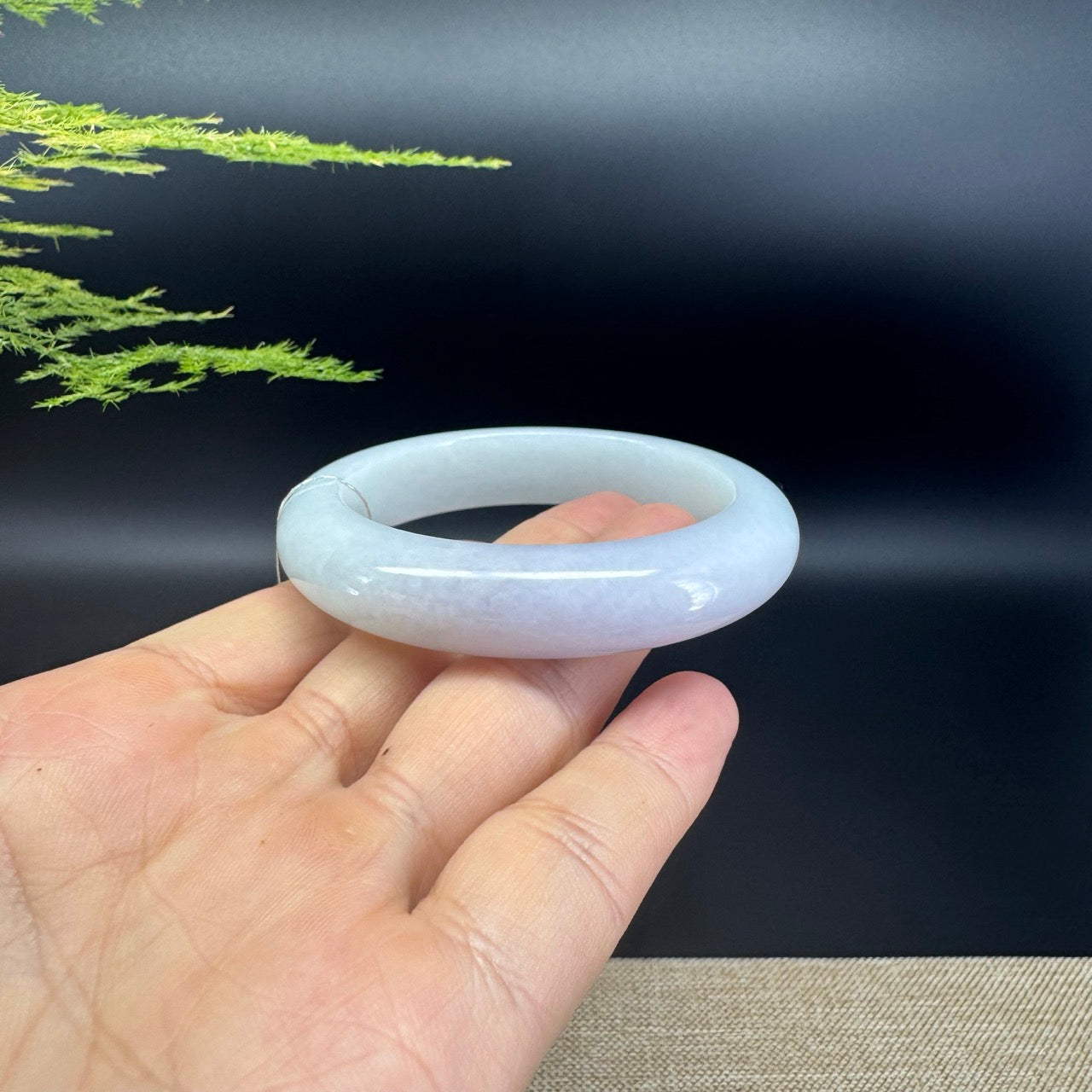 Genuine Burmese Lavender Green  Jade Jadeite Bangle Bracelet ( 52.5mm )