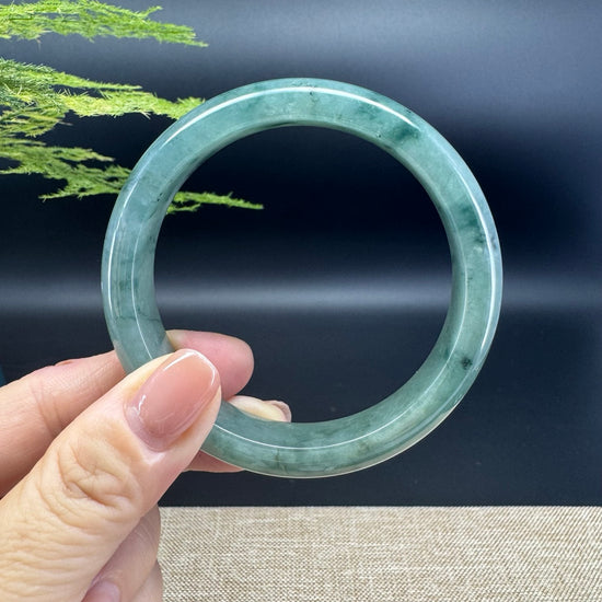 Genuine Burmese Oil Green Jade Jadeite Bangle Bracelet ( 59.8mm )