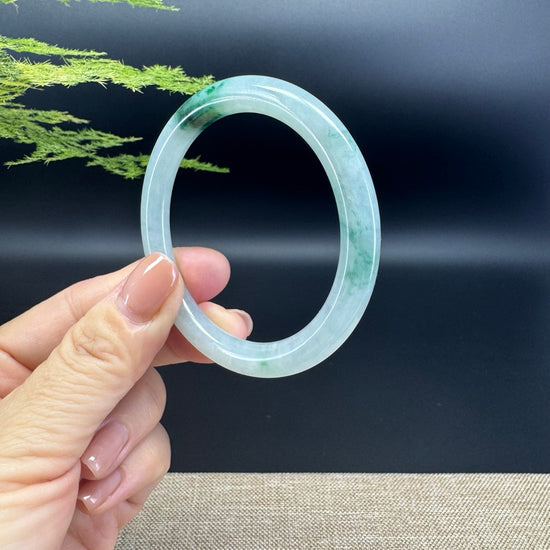 Genuine Burmese Icy Green Jade Jadeite Bangle Bracelet ( 52.8mm )