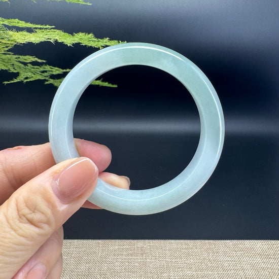 Genuine Burmese Light Green Jade Jadeite Bangle Bracelet ( 52.1mm )
