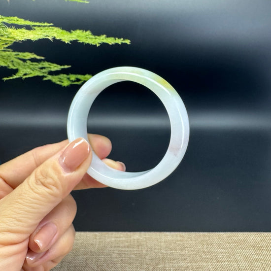 Genuine Burmese Yellow Green Jade Jadeite Bangle Bracelet ( 52.7*48.4mm )