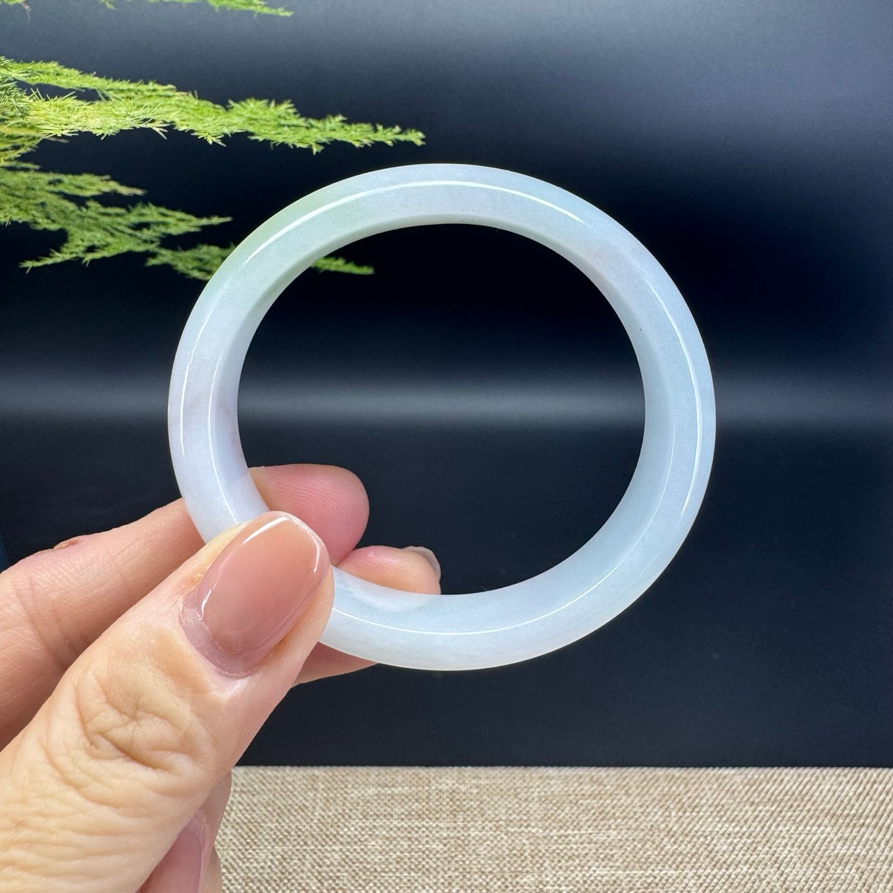 Genuine Burmese Yellow Green Jade Jadeite Bangle Bracelet ( 52.7*48.4mm )