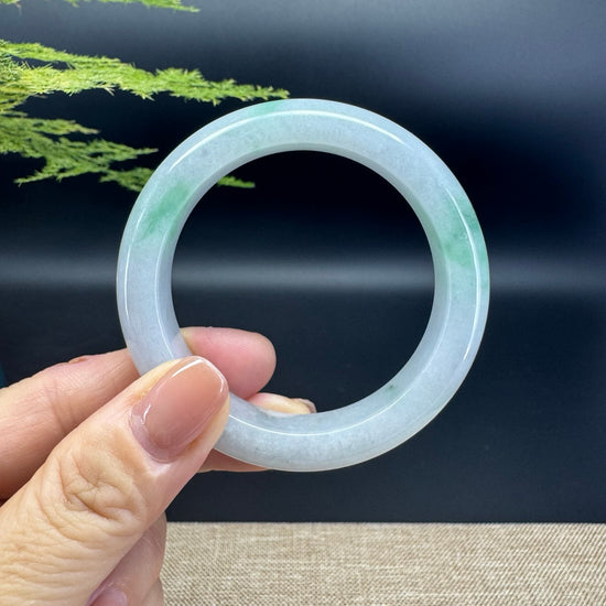 Genuine Burmese Icy Green Jade Jadeite Bangle Bracelet ( 51.6mm )