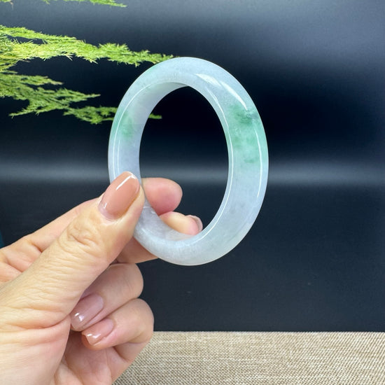 Genuine Burmese Icy Green Jade Jadeite Bangle Bracelet ( 51.6mm )