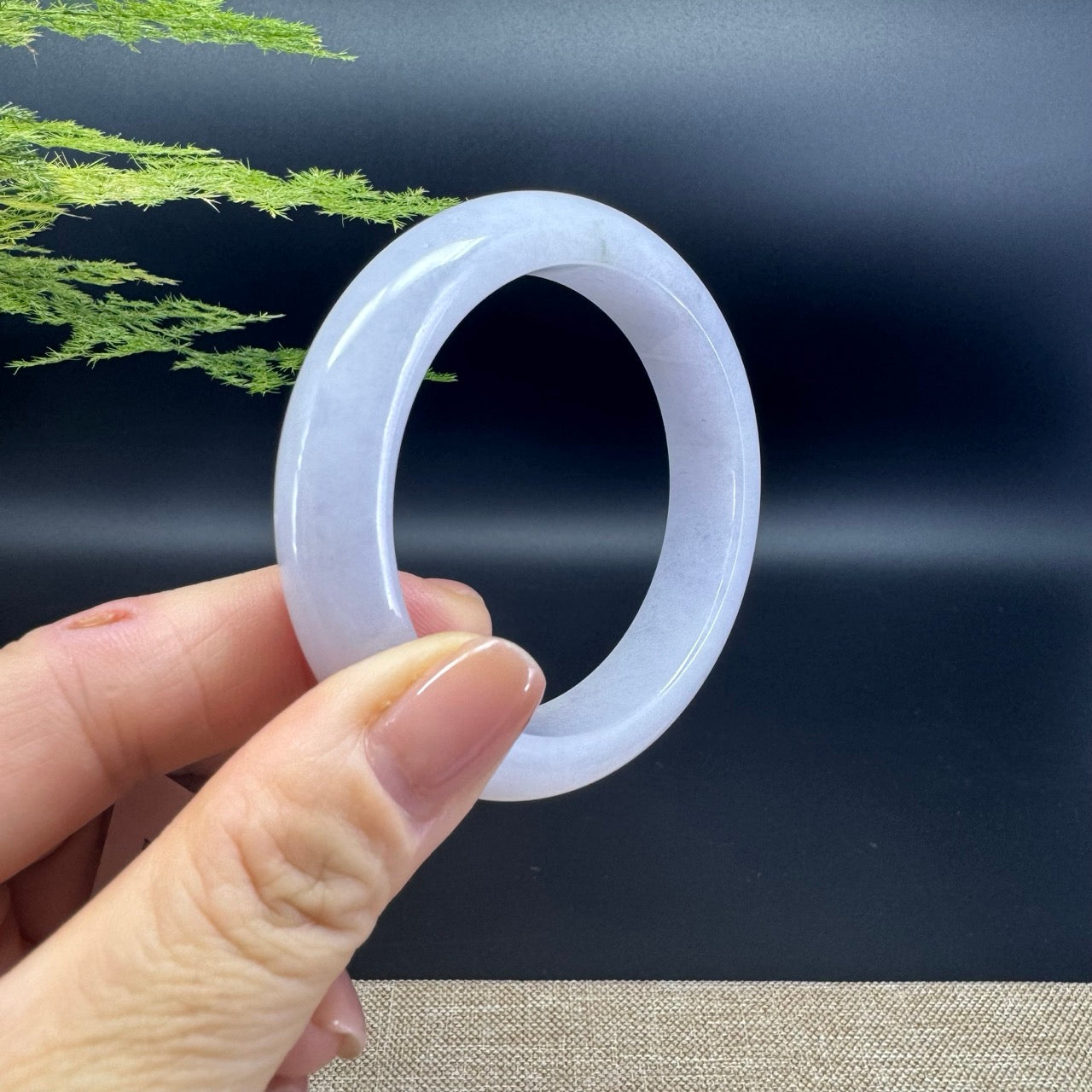 Genuine Burmese Light Lavender Jade Jadeite Bangle Bracelet (51.2mm)