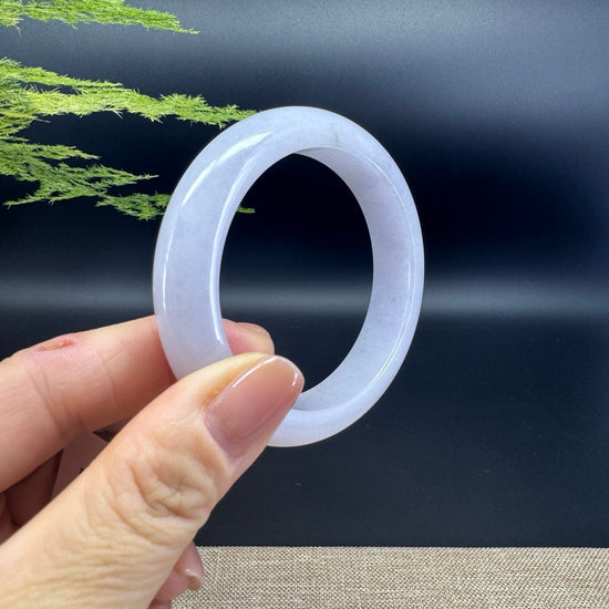 Genuine Burmese Light Lavender Jade Jadeite Bangle Bracelet (51.2mm)