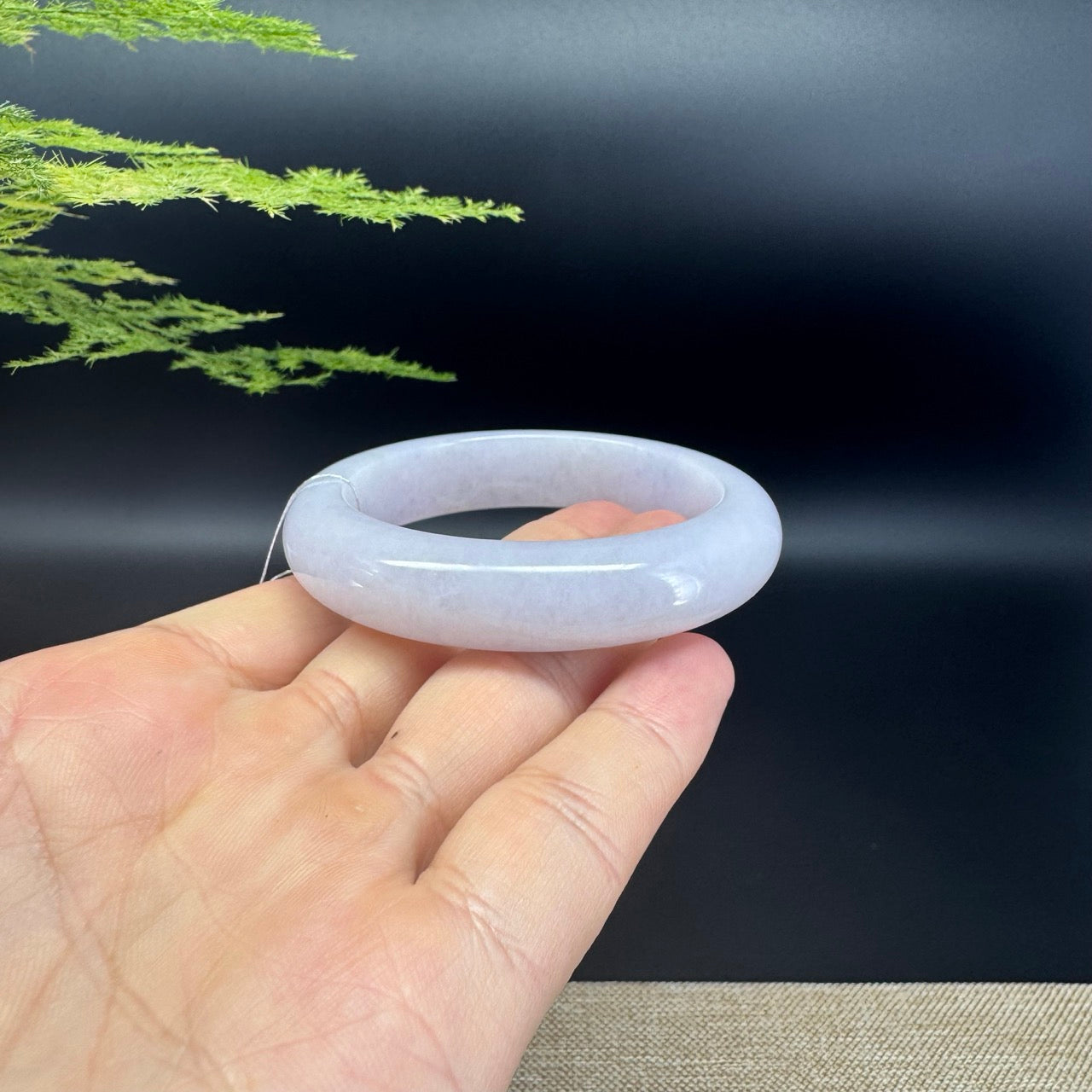 Genuine Burmese Light Lavender Jade Jadeite Bangle Bracelet (51.2mm)