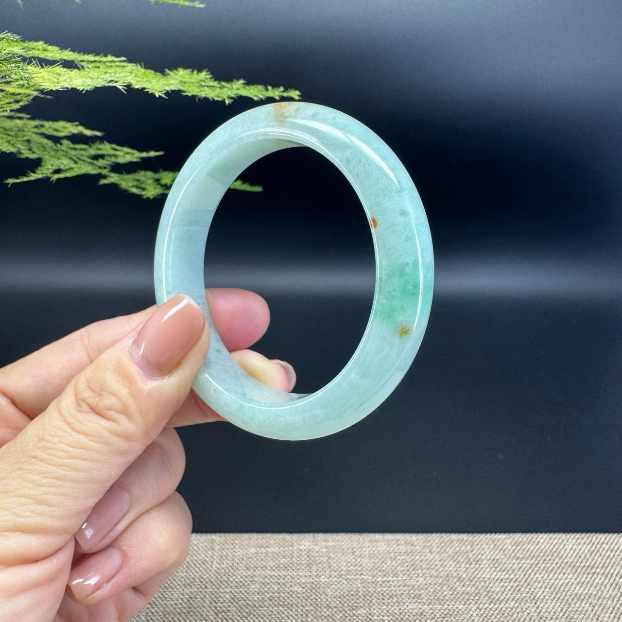 Genuine Burmese Green Jade Jadeite Bangle Bracelet (51.6mm)