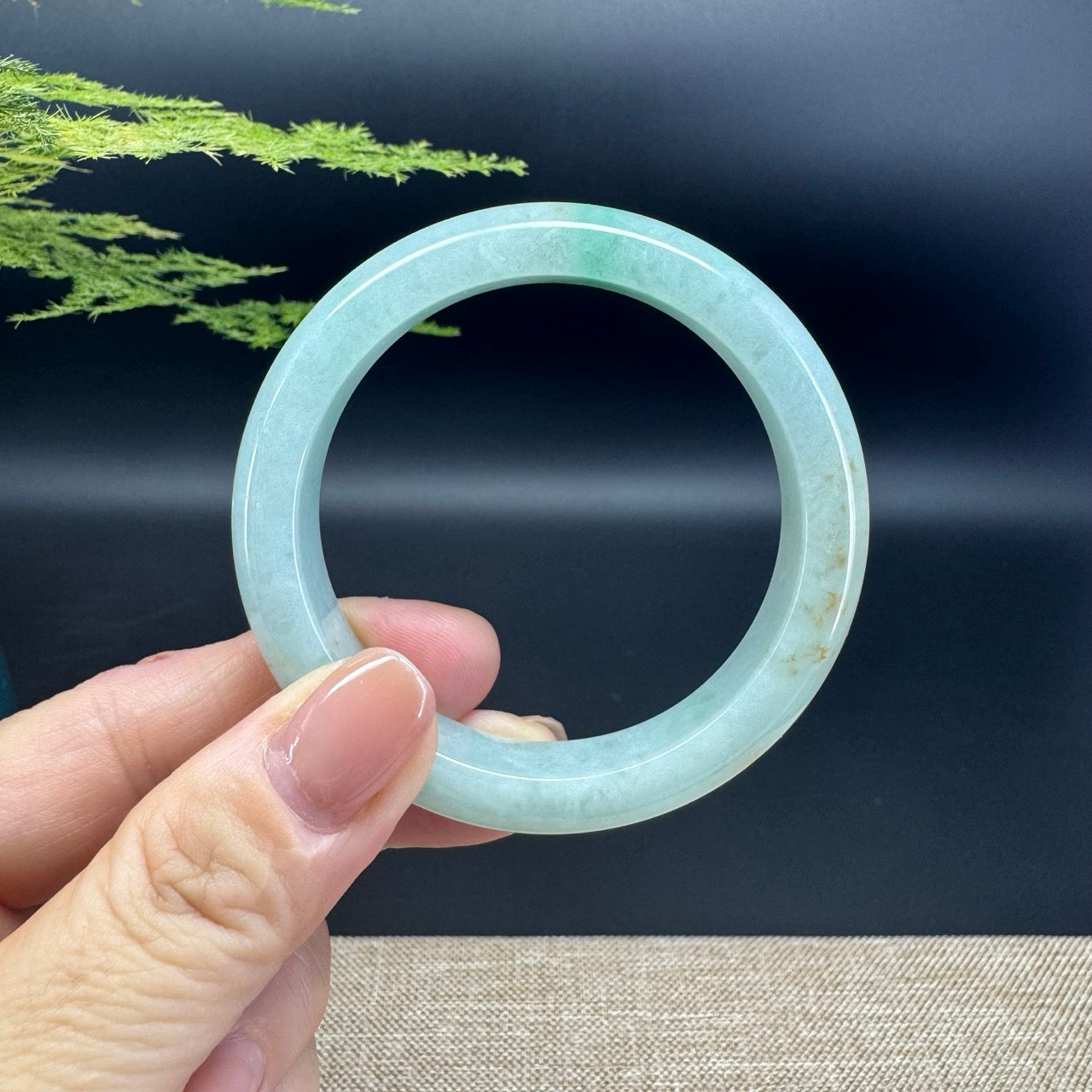 Genuine Burmese Green Jade Jadeite Bangle Bracelet (51.6mm)
