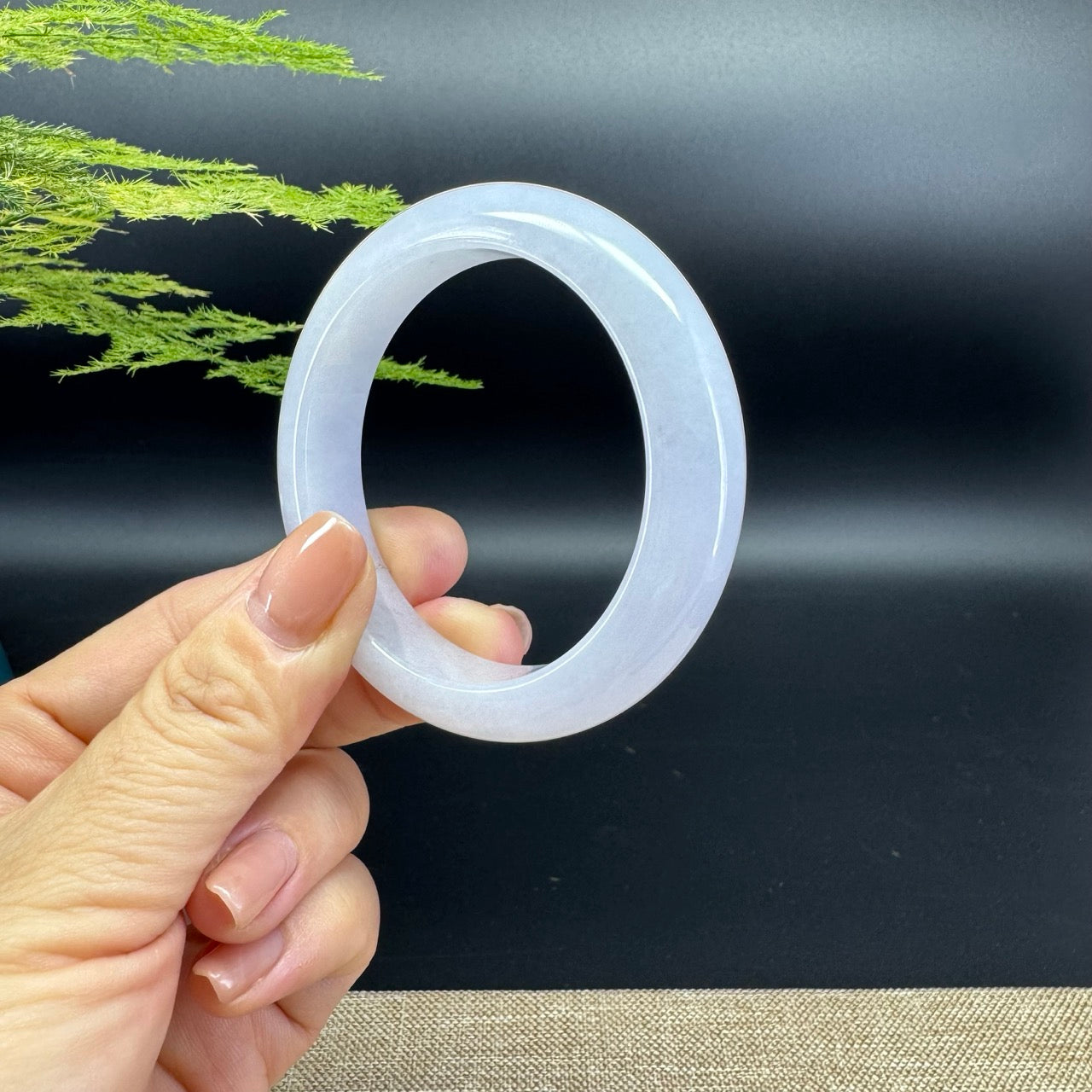 Genuine Burmese Icy Lavender Jade Jadeite Bangle Bracelet (52.3mm)