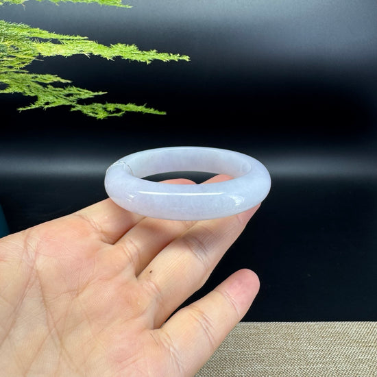 Genuine Burmese Icy Lavender Jade Jadeite Bangle Bracelet (52.3mm)
