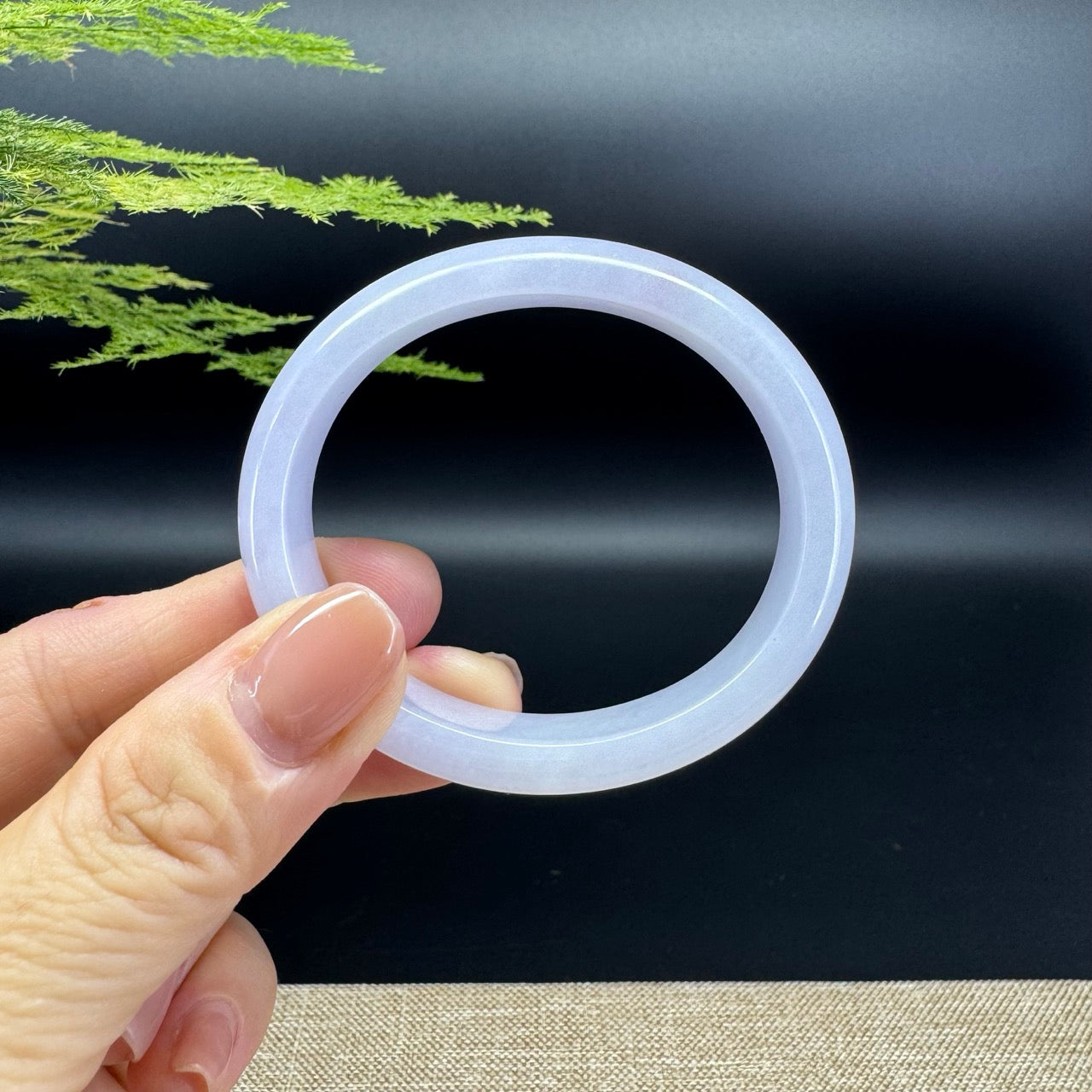 Genuine Burmese Lavender Jade Jadeite Bangle Bracelet ( 51.7*45.4mm )