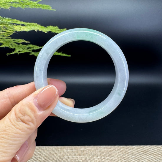 Genuine Burmese Icy Green Jadeite Jade Bangle Bracelet ( 52.5mm )