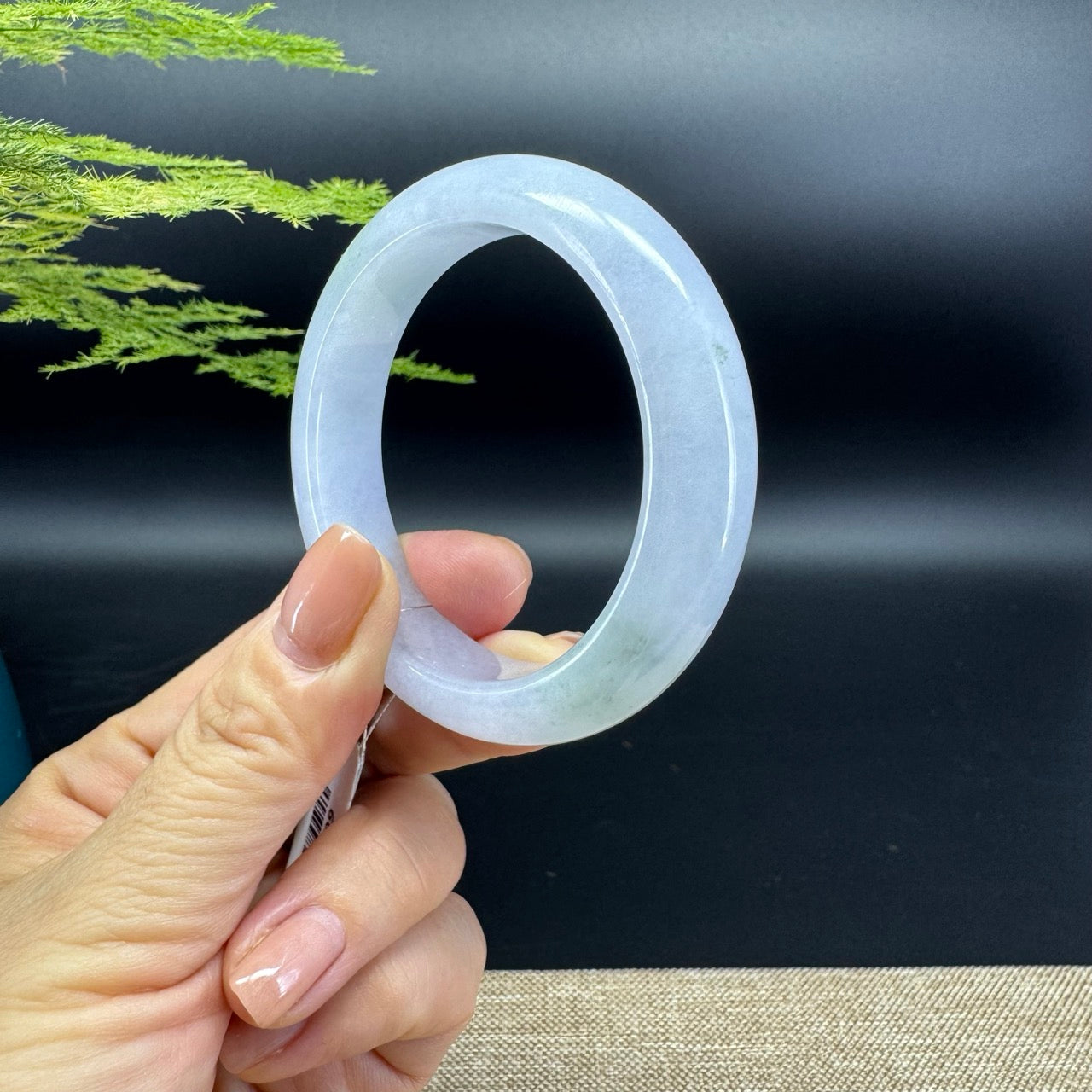 Genuine Burmese Icy Green Jadeite Jade Bangle Bracelet ( 52.5mm )