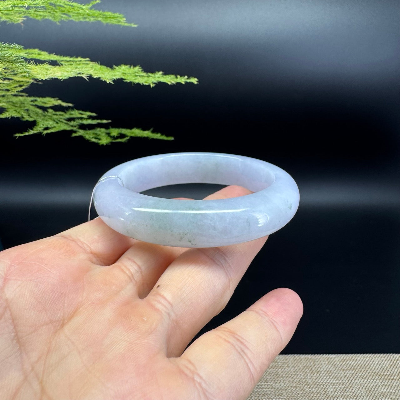 Genuine Burmese Icy Green Jadeite Jade Bangle Bracelet ( 52.5mm )