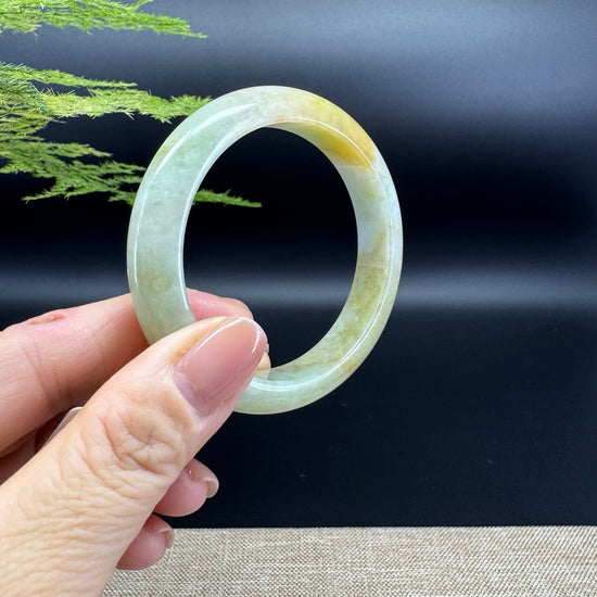 Genuine Burmese Yellow Green Jade Jadeite Bangle Bracelet ( 52.7mm )