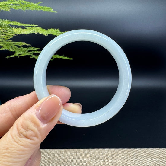 Genuine Burmese Lavender Green Jade Jadeite Bangle Bracelet ( 52.4mm )