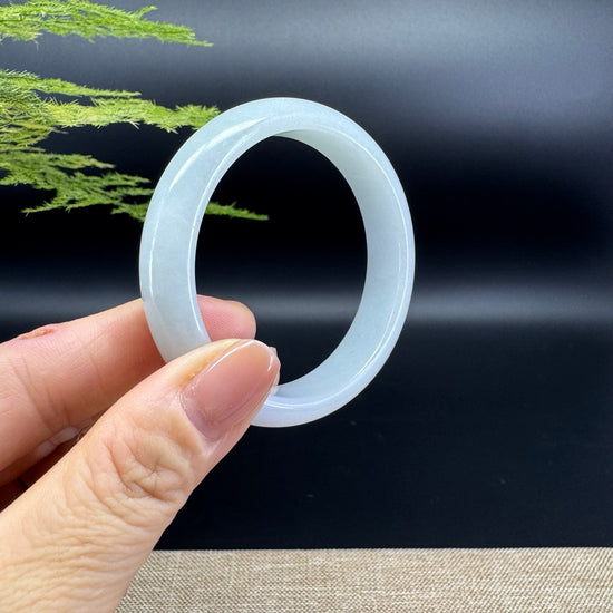 Genuine Burmese Lavender Green Jade Jadeite Bangle Bracelet ( 52.4mm )