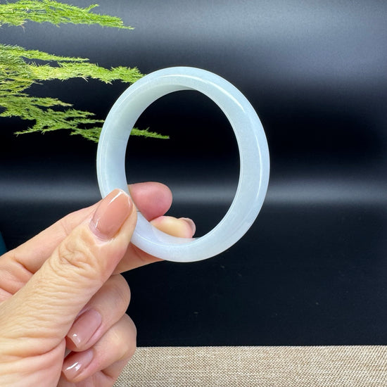 Genuine Burmese Lavender Green Jade Jadeite Bangle Bracelet ( 52.4mm )