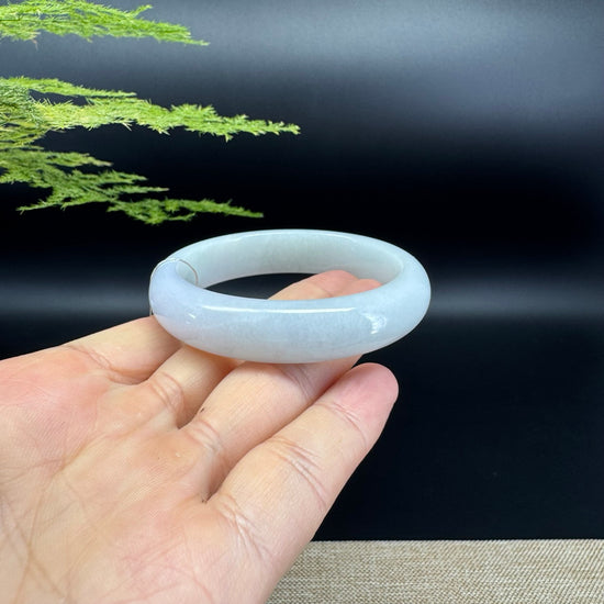 Genuine Burmese Lavender Green Jade Jadeite Bangle Bracelet ( 52.4mm )