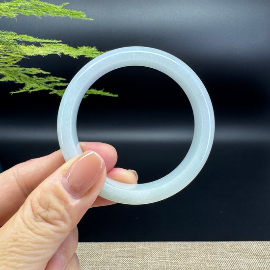 Genuine Burmese Lavender Green Jade Jadeite Bangle Bracelet ( 52.4mm )