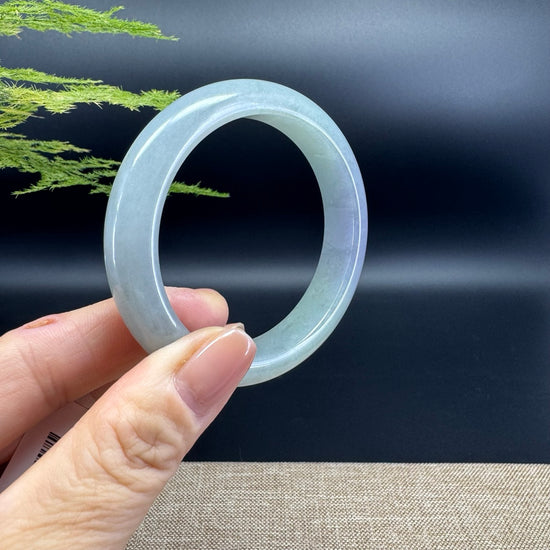Genuine Burmese Lavender Green Jade Jadeite Bangle Bracelet (53.6mm)