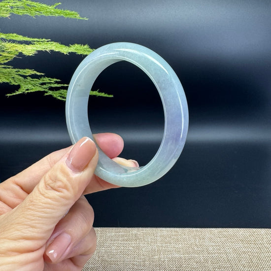 Genuine Burmese Lavender Green Jade Jadeite Bangle Bracelet (53.6mm)