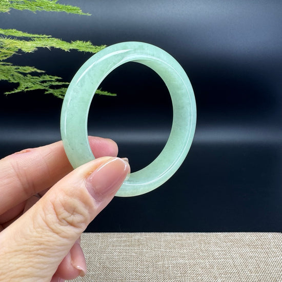 Genuine Burmese Green Jade Jadeite Bangle Bracelet (53.3mm)