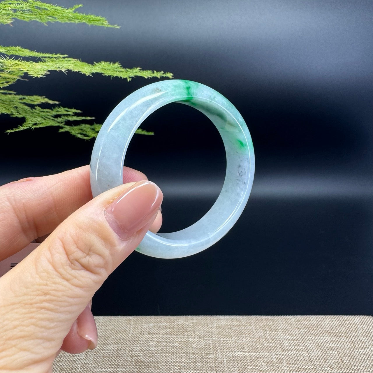 Genuine Burmese Green Jade Jadeite Bangle Bracelet ( 53.6*48mm )