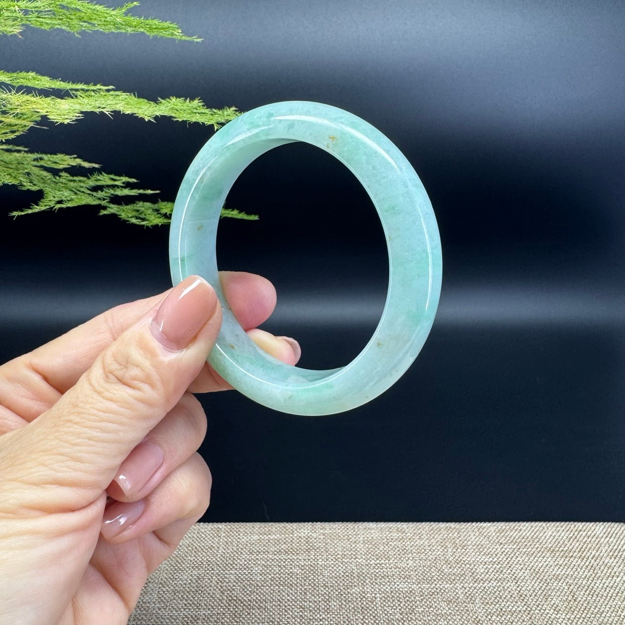 Genuine Burmese  Green Jade Jadeite Bangle Bracelet ( 53mm )