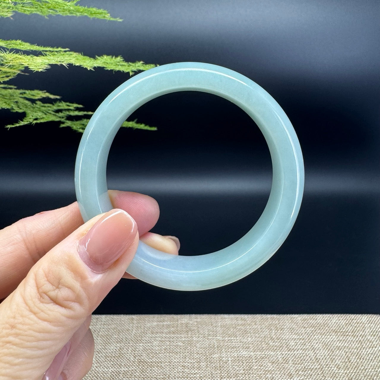 Genuine Burmese Green Jade Jadeite Bangle Bracelet ( 53.7mm )