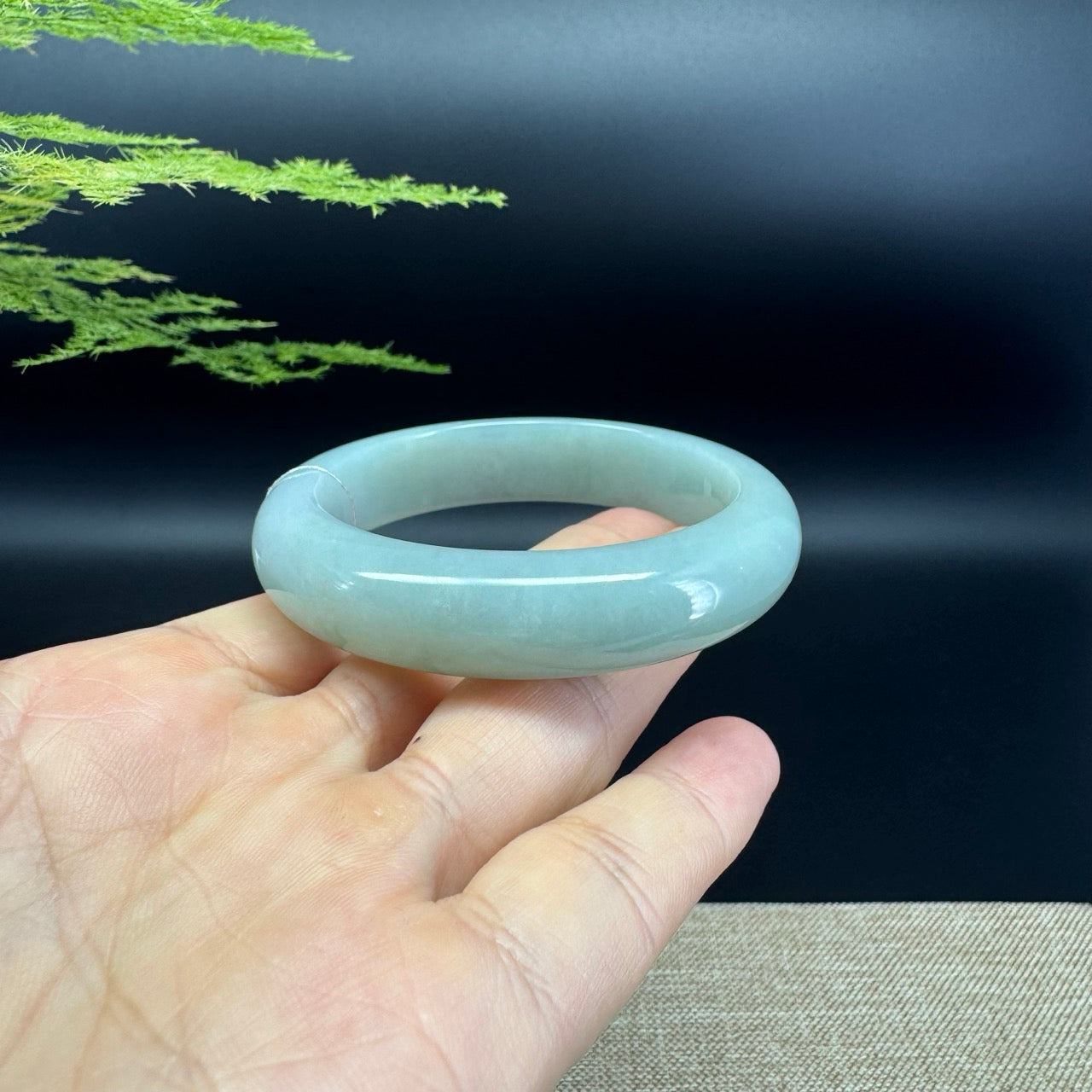 Genuine Burmese Green Jade Jadeite Bangle Bracelet ( 53.7mm )