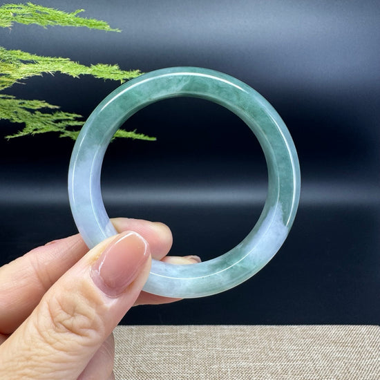 Genuine Burmese Oil Green Jade Jadeite Bangle Bracelet ( 53.2mm )