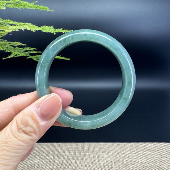 Genuine Burmese Oil Green Jade Jadeite Bangle Bracelet ( 53.8mm )