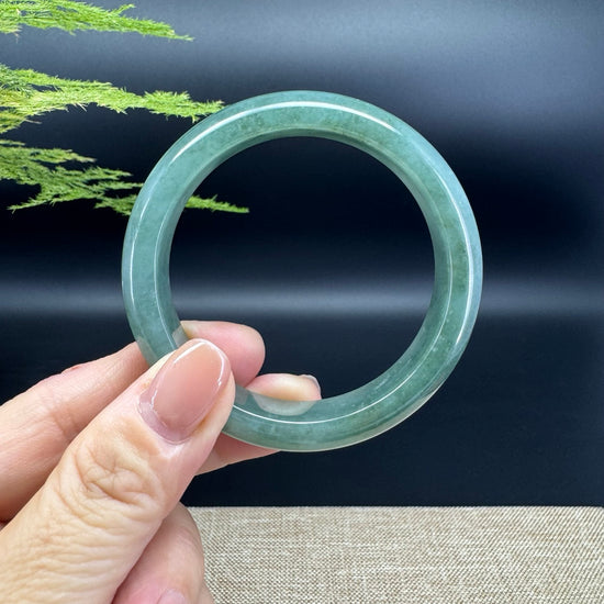 Genuine Burmese Oil Green Jade Jadeite Bangle Bracelet ( 53.8mm )