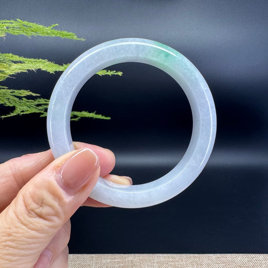Genuine Burmese Icy Green Jade Jadeite Bangle Bracelet ( 53.4mm )