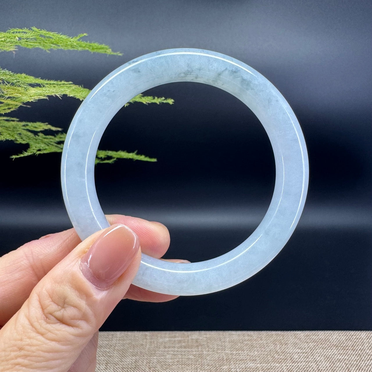 Genuine Burmese Icy Jade Jadeite Bangle Bracelet ( 53.9mm )