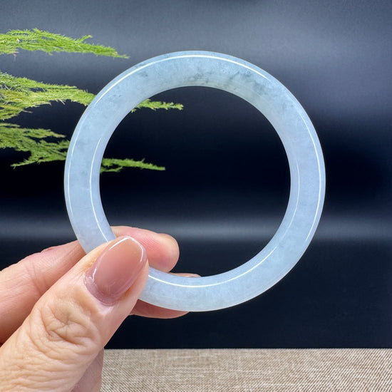 Genuine Burmese Icy Jade Jadeite Bangle Bracelet ( 53.9mm )