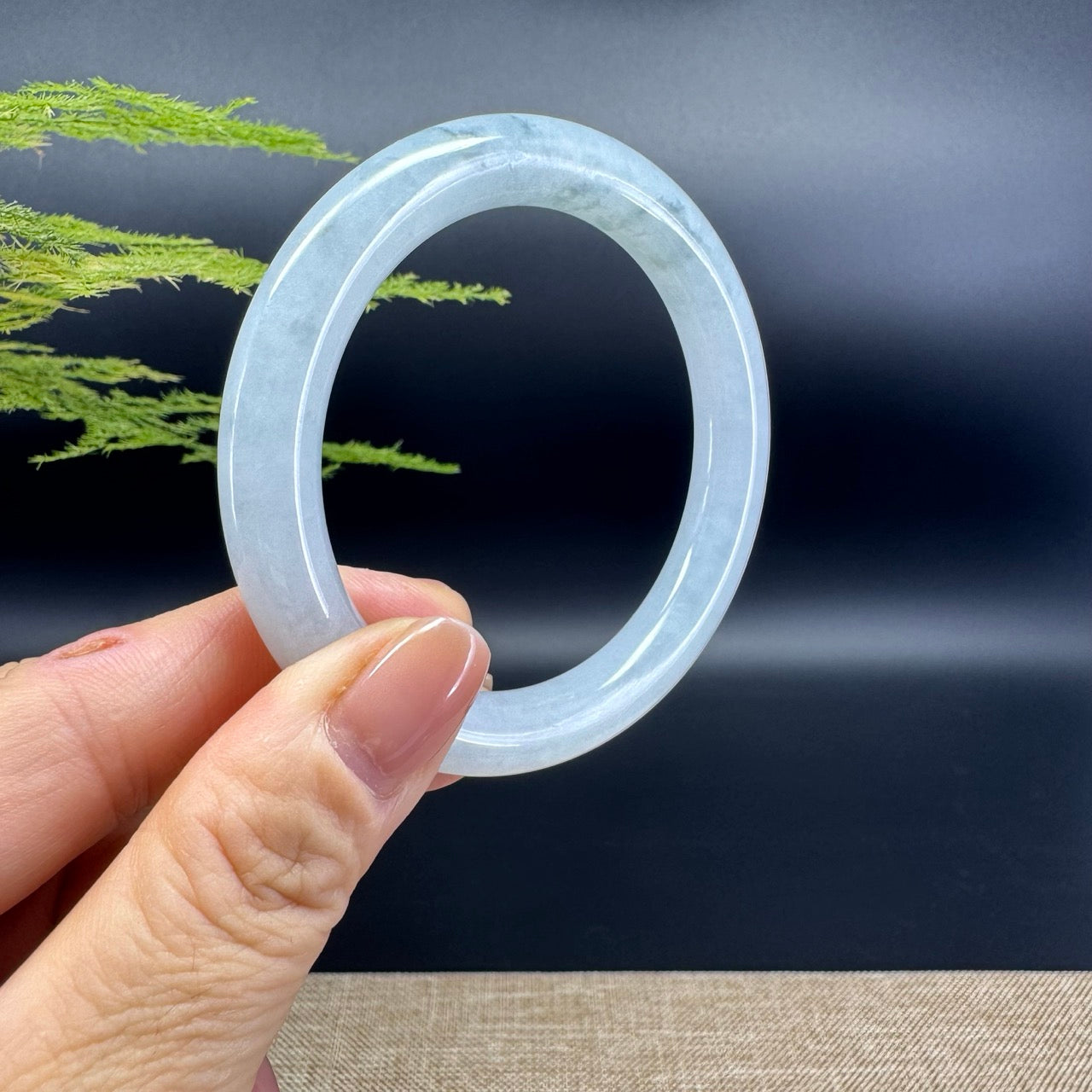 Genuine Burmese Icy Jade Jadeite Bangle Bracelet ( 53.9mm )