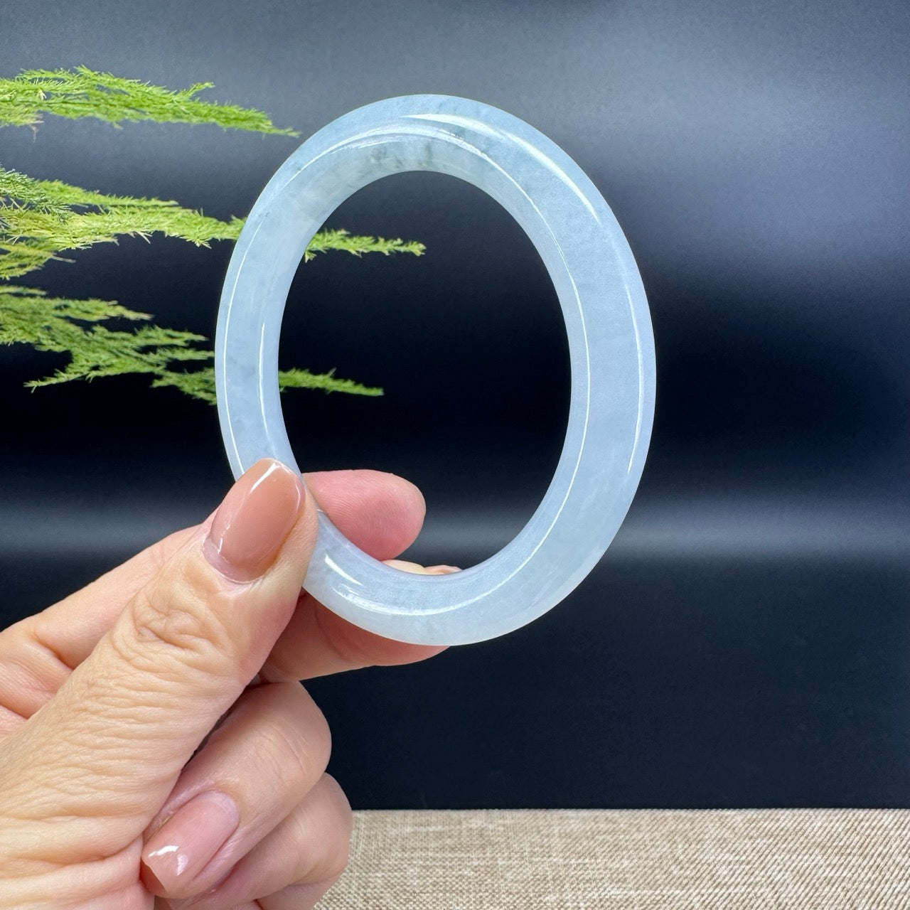 Genuine Burmese Icy Jade Jadeite Bangle Bracelet ( 53.9mm )