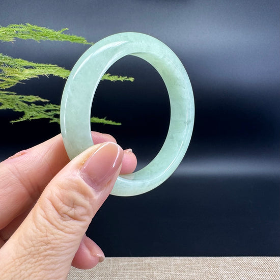 Genuine Burmese Green Jade Jadeite Bangle Bracelet (53.3mm)