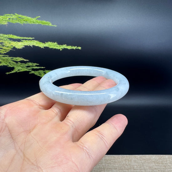 Genuine Burmese Icy Lavender Jade Jadeite Bangle Bracelet (53.9mm)