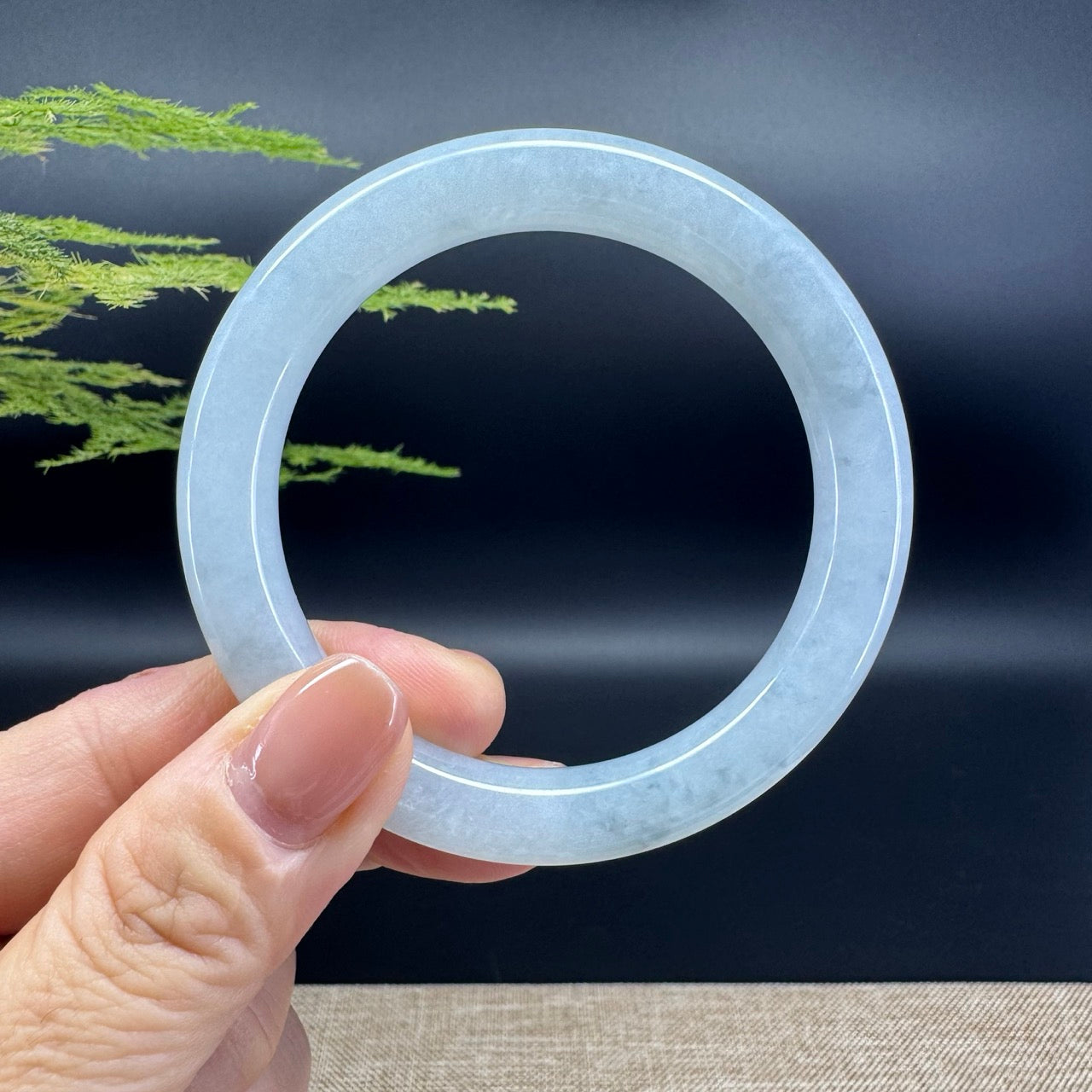 Genuine Burmese Icy Lavender Jade Jadeite Bangle Bracelet (53.9mm)