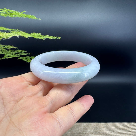 Genuine Burmese Lavender Green Jade Jadeite Bangle Bracelet ( 53.4mm )
