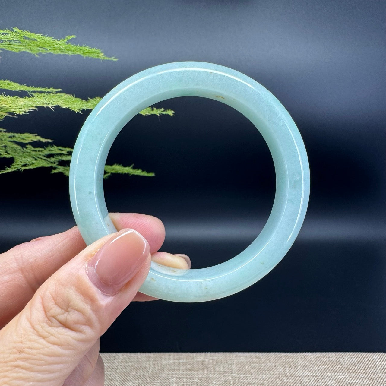 Genuine Burmese Apple Green Jade Jadeite Bangle Bracelet ( 53mm )